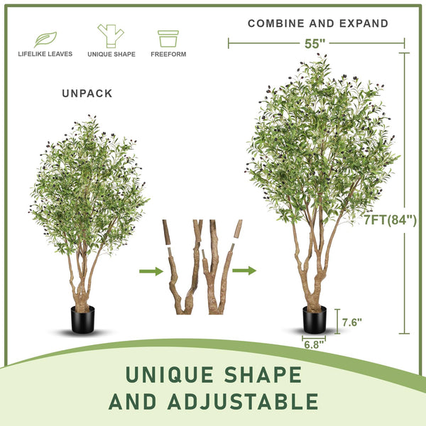 Artificial Olive Tree with Realistic Fruits & Sturdy Base
