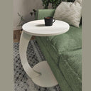 C Shaped End Table with Wheels - Round Rolling Side Table