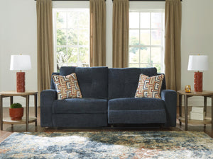 Reclining Sofa Set with Tufted Back & Pull Tab — Polyester Upholstery