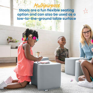 Toddler Modular Foam Stool Set – Flexible Seating, 2-Pack
