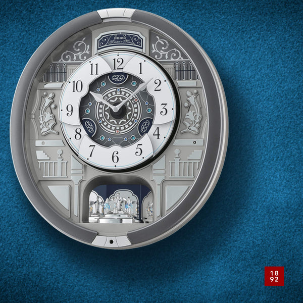 Musical Motion Wall Clock with Swarovski Crystals | 18 Melodies | Pendulum