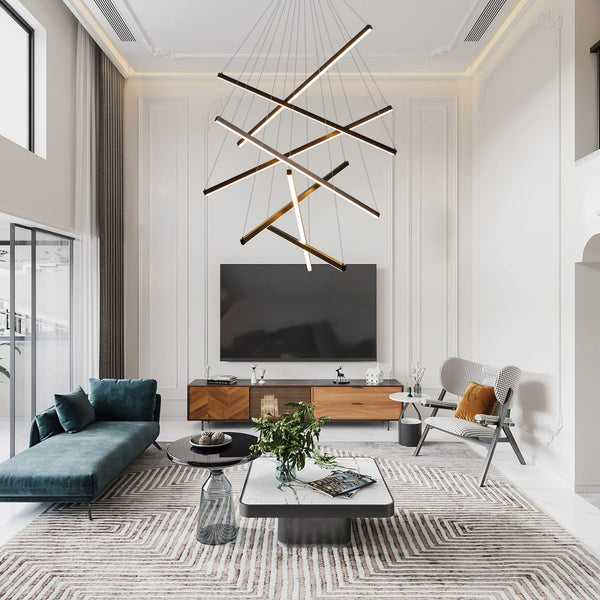 Modern LED Dimmable Chandelier – Black Pendant Light