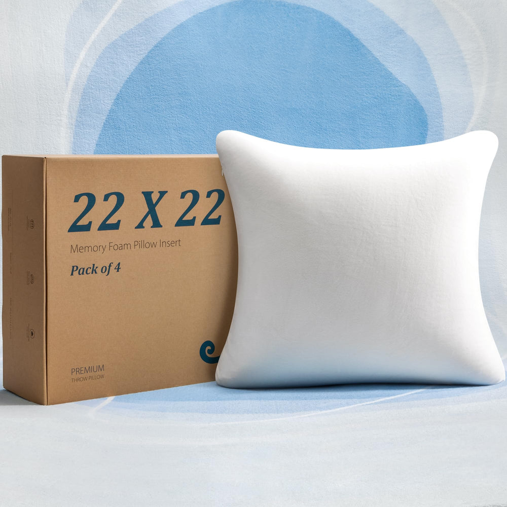 Memory Foam Throw Pillow Inserts – Square Accent Cushion (Pack of 4)