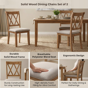 5-Piece Round Dining Table Set with 4 Chairs