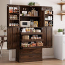 71" Farmhouse Kitchen Pantry Cabinet with Pull-Out Shelves & Drawers