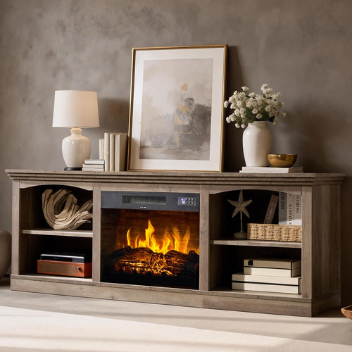 70" Fireplace TV Stand with Electric Fireplace