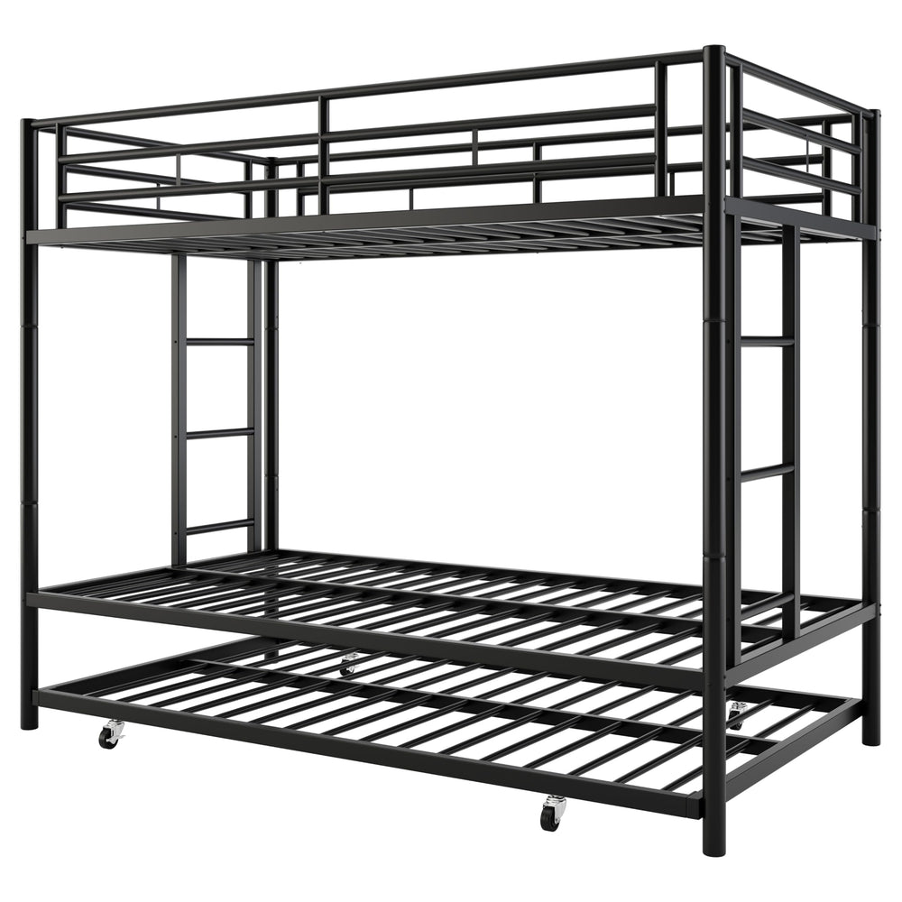 Metal Twin Over Twin Bunk Bed with Trundle