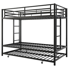 Metal Twin Over Twin Bunk Bed with Trundle