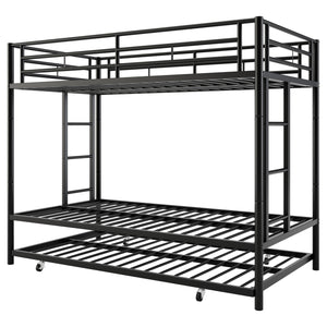 Metal Twin Over Twin Bunk Bed with Trundle