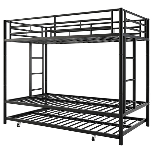 Metal Twin Over Twin Bunk Bed with Trundle