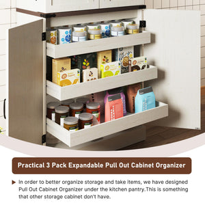 71" Farmhouse Kitchen Pantry Cabinet with Drawers & Door Shelves