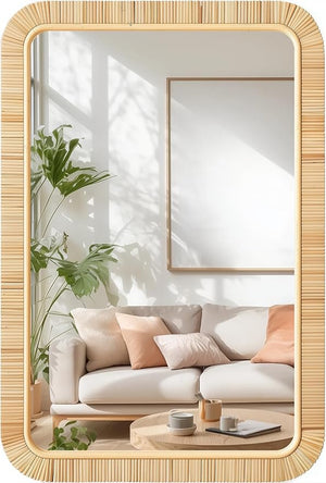 Boho Rattan Wall Mirror