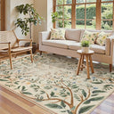 5x7 Washable Area Rug – Floral Botanical Soft Non-Slip