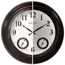 24-Inch LED Outdoor Wall Clock with Weather Station