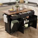 Rolling Kitchen Island Cart with Extendable Table & Power Outlet
