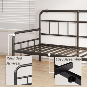 Metal Twin Daybed Frame with Headboard