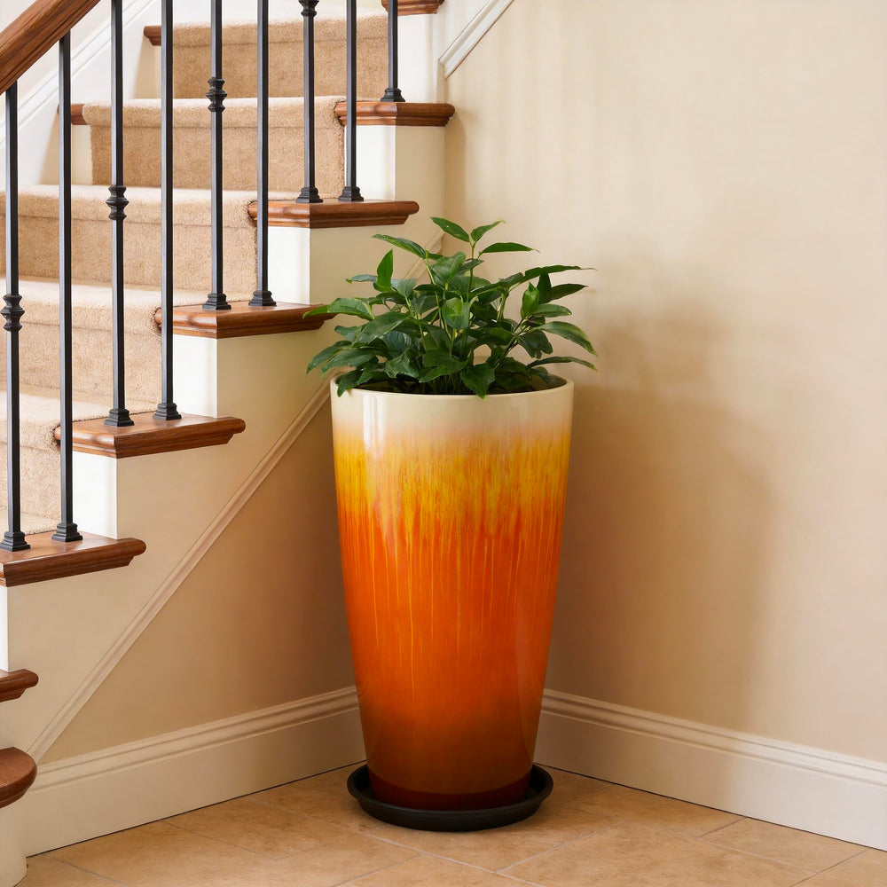 21-Inch Tall Planter Set of 2 – Indoor & Outdoor Large Plant Pots