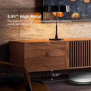 Mid-Century Modern TV Stand with 4 Doors & Cable Management