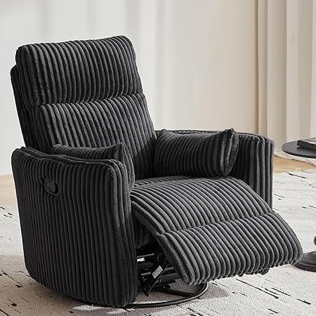 360 Swivel Recliner Nursery Glider Chair with Pillows