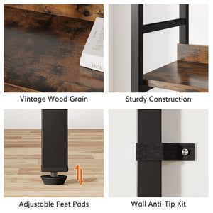 5-Tier Industrial Bookshelf