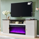Fluted Fireplace TV Stand with 36" Electric Fireplace – Fits TVs Up to 80"