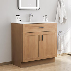 Bathroom Vanity Cabinet with Sink – Soft-Close Doors, Drawer & Metal Handles