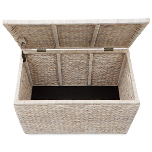 Wicker Storage Chest with Lid & Safety Hinge