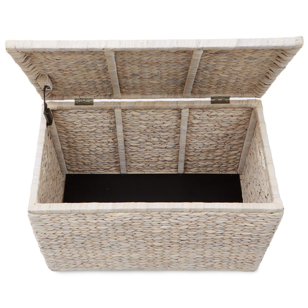 Wicker Storage Chest with Lid & Safety Hinge