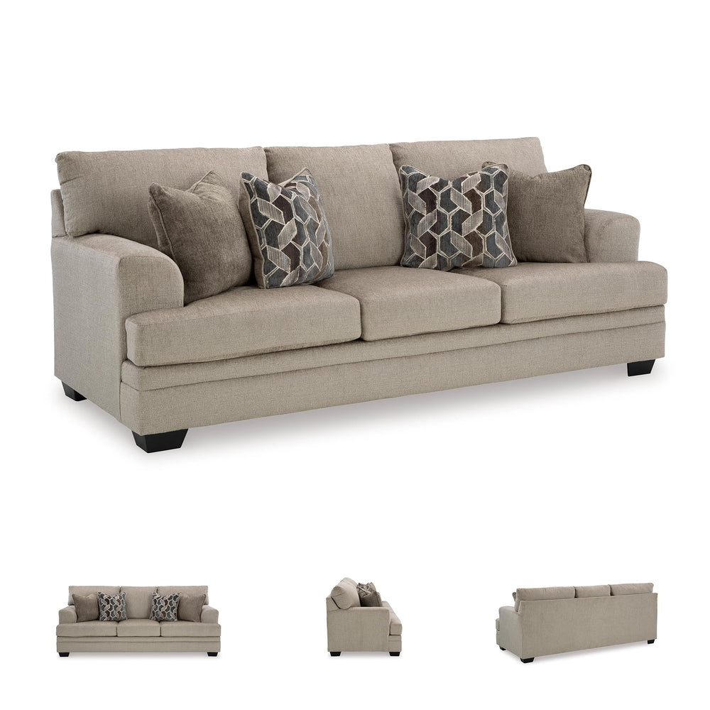 Contemporary Sofa with 4 Toss Pillows