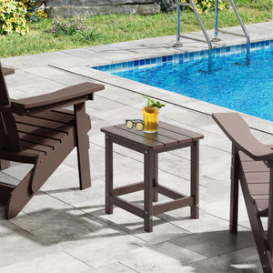 Outdoor Side Table Set of 2 – HDPE Weather Resistant