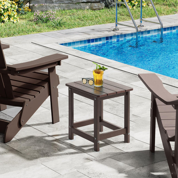 Outdoor Side Table Set of 2 – HDPE Weather Resistant