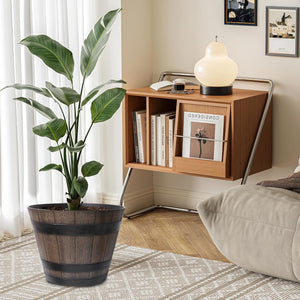 Large Plastic Whiskey Barrel Planters 2 Pack