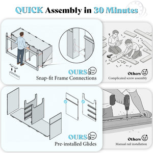 60-Inch Double Sink Bathroom Vanity with Storage Drawers