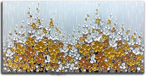 3D Floral Hand-Painted Canvas Wall Art