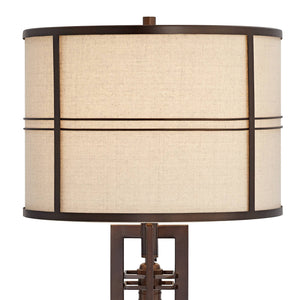 Industrial Table Lamp with Dimmer, USB Port & Nightlight – 28" Tall