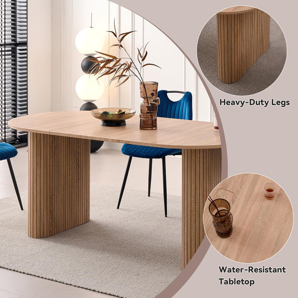 70.8" Oval Dining Table for 4-6 People