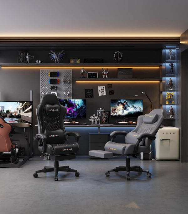 Big & Tall Ergonomic Gaming Chair with Footrest