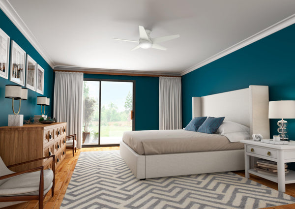 44-Inch Flush Mount Ceiling Fan with LED Light