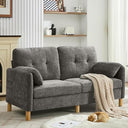 Chenille Loveseat Sofa with Storage Pockets