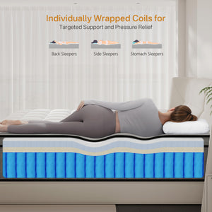 12 Inch Twin XL Hybrid Mattress – Medium Firm, Memory Foam, No Fiberglass