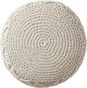 Hand Knitted Cotton Macrame Pouf Ottoman