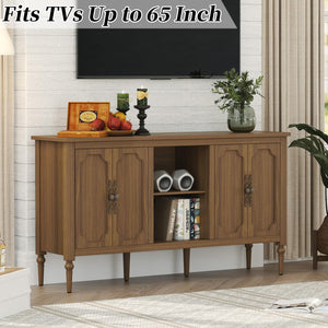 Vintage Buffet Sideboard Cabinet with 4 Doors, 59" Wide