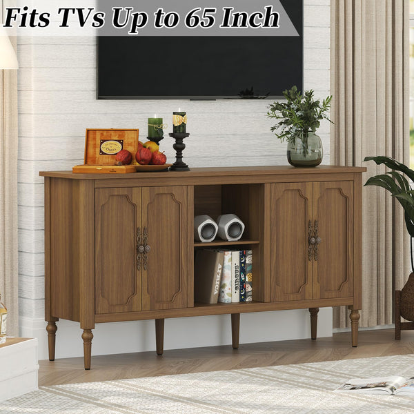 Vintage Buffet Sideboard Cabinet with 4 Doors, 59" Wide