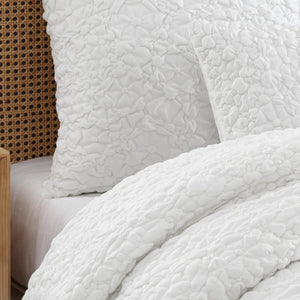 Floral Bubble Euro Sham Cover Set of 2 – 26x26 White