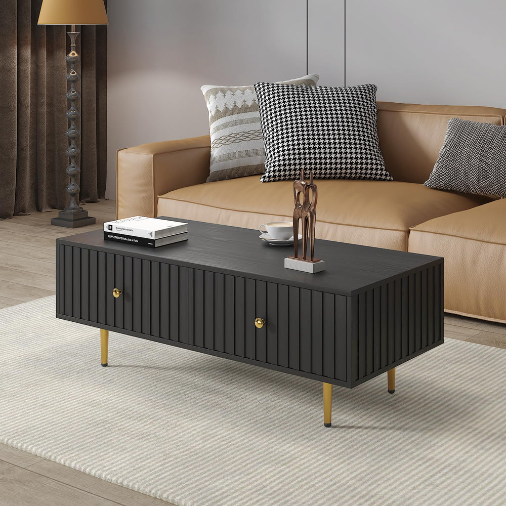 Modern Coffee Table with Storage & 2 Drawers