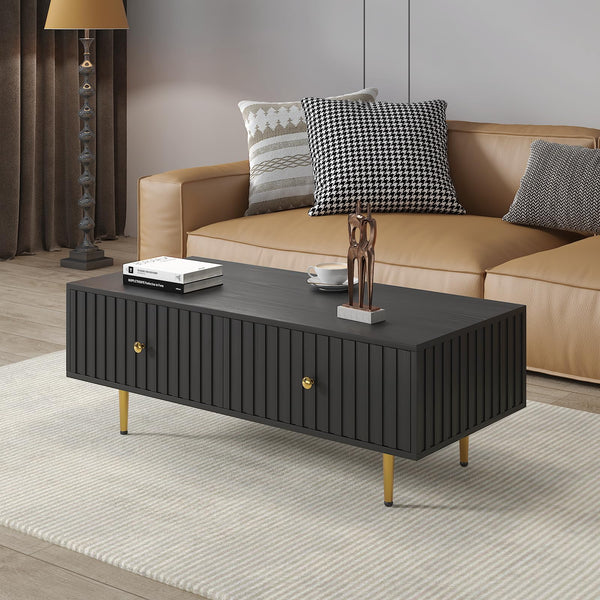 Modern Coffee Table with Storage & 2 Drawers