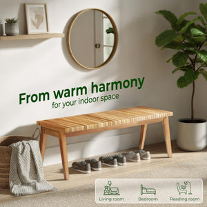 Convertible Acacia Wood Outdoor Bench