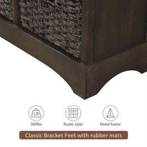 Farmhouse Storage Cabinet with 2 Drawers & 4 Baskets
