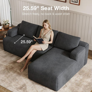 L-Shaped Modular Sectional Sofa with Coil Support