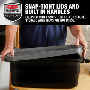 Heavy Duty Plastic Storage Totes with Lids – Stackable Bins